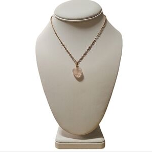 Rose Quartz Heart Necklace in Gold Plated Chain